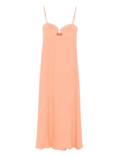 Johanna Ortiz Dream Spinner Midi Dress In Orange