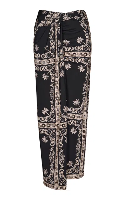 Johanna Ortiz Dream Tiles Twisted Jersey Sarong Maxi Skirt In Print