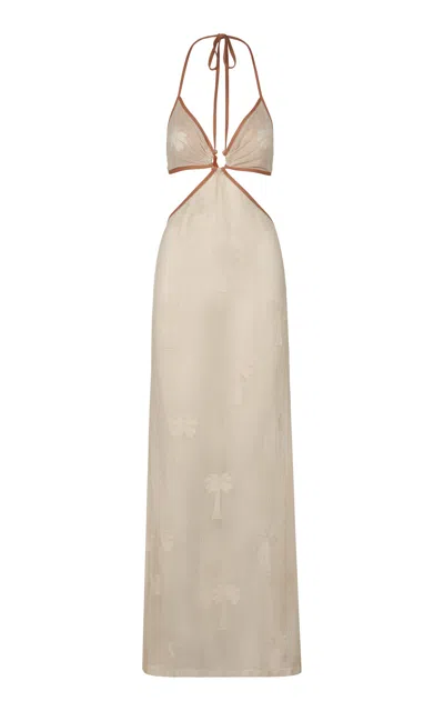 Johanna Ortiz Ebb And Flow Cutout Cotton Maxi Dress In White