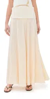 Johanna Ortiz Light And Sound Pleated Organic Linen Maxi Skirt In Ecru