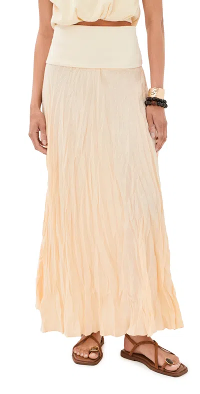 Johanna Ortiz Ecru Light And Sound Ankle Skirt Ecru In Neutral
