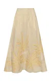 Johanna Ortiz Ecru Pictrographs Cotton Maxi Skirt In Off-white