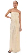 Johanna Ortiz El Bohemio Sequined Silk Maxi Dress In Lurex Ecru/gold