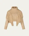 Johanna Ortiz Ecru Elegancia Natural Fringed Cashmere Sweater In Ivory