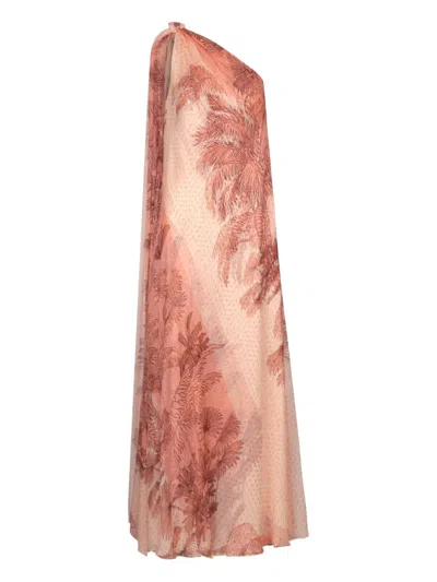 JOHANNA ORTIZ ELEGANT FREEDOM ONE-SHOULDER PRINT MAXI DRESS