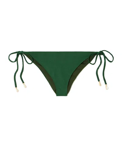 Johanna Ortiz Embellished Bikini Briefs In Green