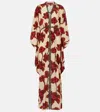 Johanna Ortiz Hear The Wind Sing Crystal-embellished Floral-print Silk Crepe De Chine Maxi Dress In Multi