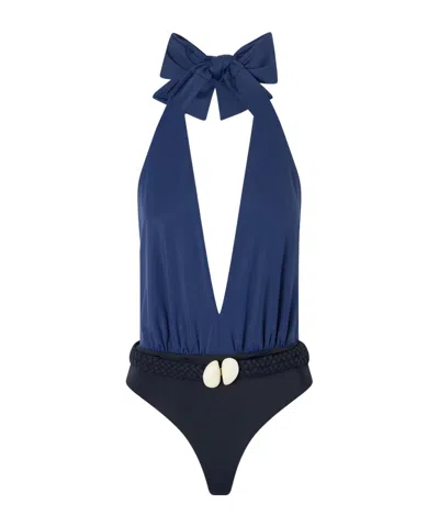 Johanna Ortiz Embellished Swimsuit In Blue