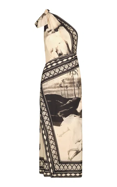Johanna Ortiz Embracing Courage Cotton Midi Dress In Multi