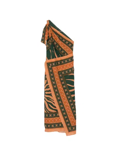 Johanna Ortiz Embracing Courage One-shoulder Midi Dress In Multi