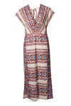 Johanna Ortiz Embroidered Abasca Midi Dress In Multi