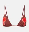 Johanna Ortiz Heatwave Palm-tree Triangle Bikini Top In Brown
