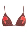 Johanna Ortiz Heatwave Palm-tree Triangle Bikini Top In Brown