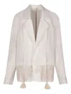 Johanna Ortiz Embroidered-tassel Jacket In White