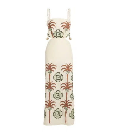 Johanna Ortiz Embroidered Tributaries Maxi Dress In White