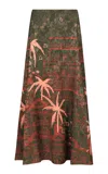 Johanna Ortiz Encanto De Isla Maxi Skirt In Burgundy