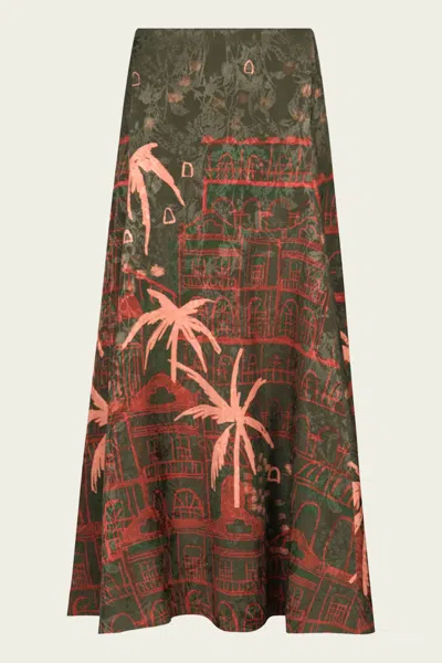 JOHANNA ORTIZ ENCANTO DE ISLA SKIRT IN GREEN