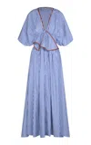 JOHANNA ORTIZ ENDLESS SPRING STRIPED COTTON MIDI DRESS