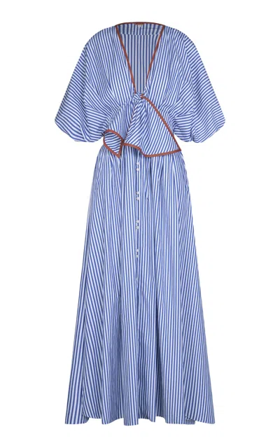 Johanna Ortiz Endless Spring Cotton Midi Dress In Stripe