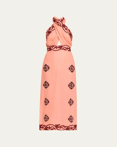 Johanna Ortiz Energetic Patterns Ankle Dress In Multi