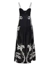 Johanna Ortiz Womens Enlightened Sailor Shoulder-straps Linen Maxi Dress Tropical Catch In Black