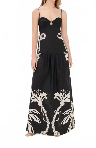 Johanna Ortiz Womens Enlightened Sailor Shoulder-straps Linen Maxi Dress Tropical Catch