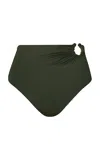 Johanna Ortiz Entorche Del Mar Side-tie Bikini Bottom In Olive