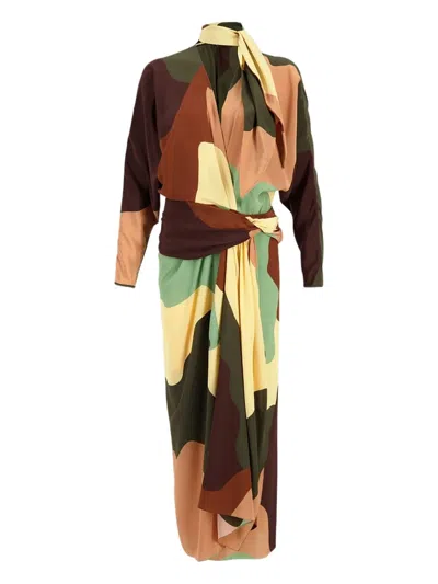 Johanna Ortiz Essence Wrap Dress In Brown