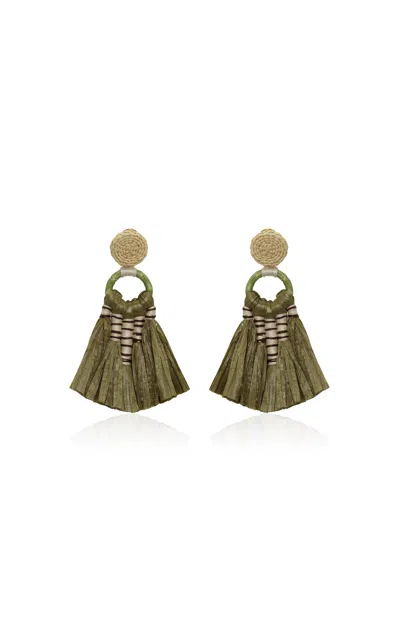 Johanna Ortiz Eternal Existence Palm Drop Earrings In Green