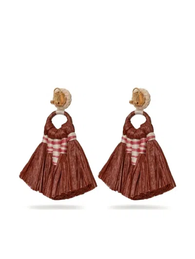 Johanna Ortiz Eternal Existence Tassels Earrings In Brown