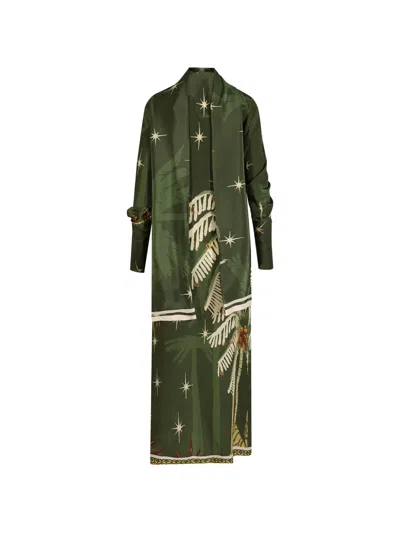Johanna Ortiz Eternity Begins Printed Wrap Maxi Dress In Green