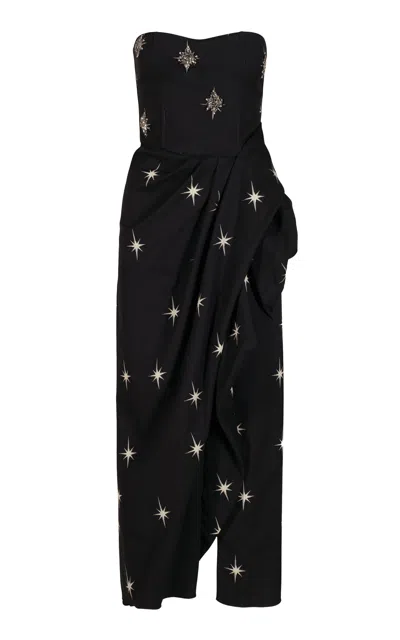 Johanna Ortiz Ethereal Beat Cotton Maxi Dress In Black