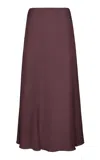 Johanna Ortiz Everywhere Silk Midi Skirt In Brown