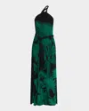 Johanna Ortiz Womens Exceptional Joy One-shoulder Silk Maxi Dress Tropical Exuberance In Tropical Exuberance - Black-green-pink