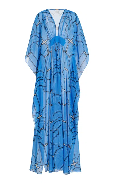 Johanna Ortiz Exclusive Secret Garden Voile Caftan In Print