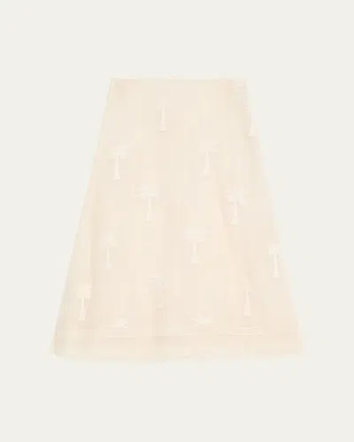 Johanna Ortiz Fair Winds Midi Skirt In Ecru