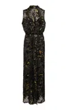 Johanna Ortiz Fancy Sea Sequined Silk Maxi Dress In Black