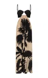 Johanna Ortiz Fascination Of The East Cutout Silk Maxi Dress In Black,white