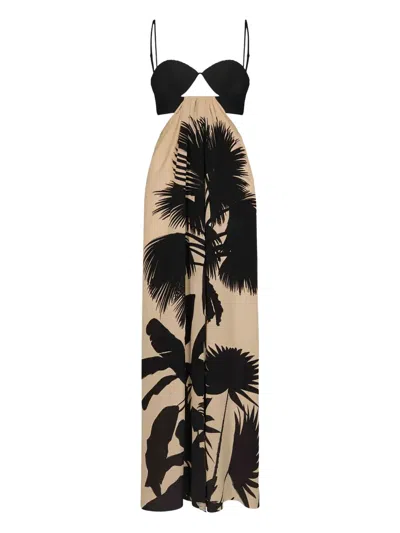 Johanna Ortiz Fascination Of The East Maxikleid In Black,white