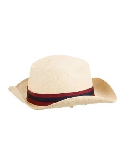 Pre-owned Johanna Ortiz Fedora Hat In Neutral