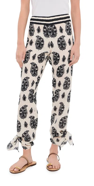 Johanna Ortiz Femininity Dramatic Pants Ecru / Black In Multi
