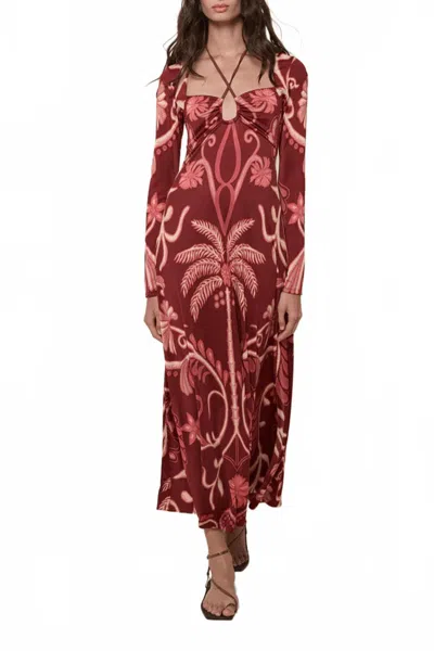 Johanna Ortiz Festive Performance Dress In Wine Marsala In Brown