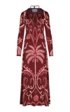 Johanna Ortiz Festive Performance Jersey Halter Midi Dress In Burgundy