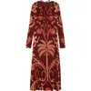 Johanna Ortiz Festive Performance Dress In Wine Marsala In Tropical Suit Of Lights/wine