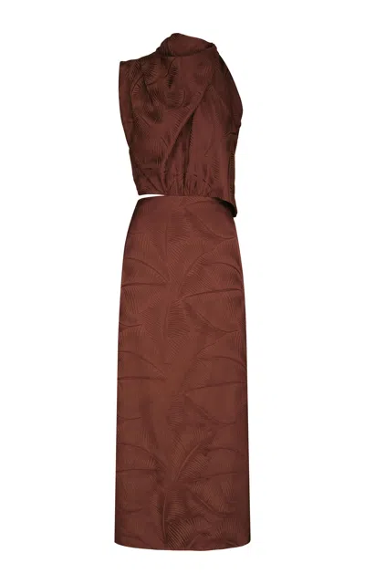 Johanna Ortiz Finding Balance Maxi Dress In Brown