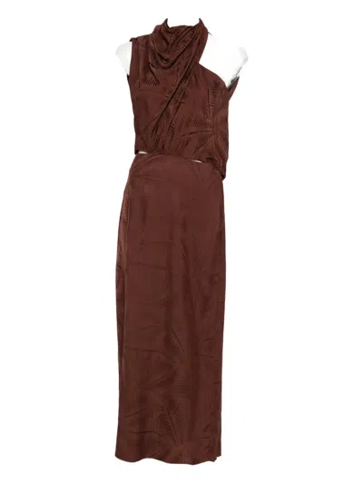 Johanna Ortiz Finding Balance Midi Dress In Brown