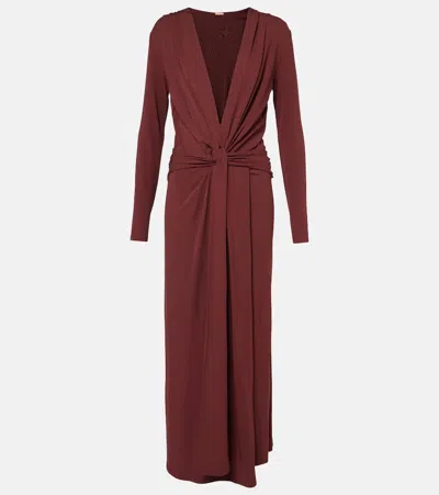 Johanna Ortiz Finding Yourself Draped Jersey Maxi Dress In Chocolate