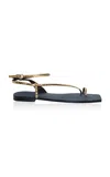 Johanna Ortiz Flamenco Echoes Leather Sandals In Gold