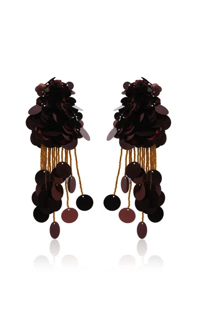 Johanna Ortiz Flirtatious Airs Paillettes Drop Earrings In Brown