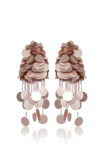 Johanna Ortiz Flirtatious Airs Paillettes Drop Earrings In Pink